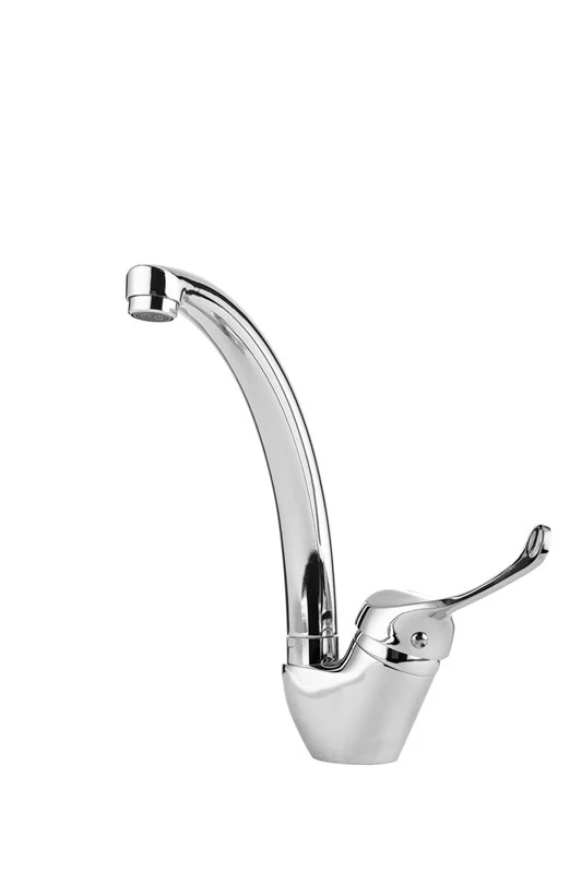 ברז פרח דולפין גבוה ידית מרפק בניקל