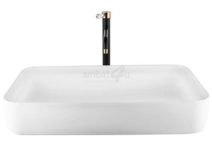 כיור מלבני לבן מט /מבריק 75/40/14 ס״מ