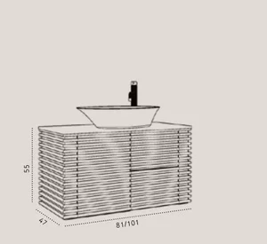 ארון אמבטיה תלוי פאלמס שיש