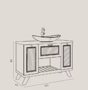 ארון אמבטיה מונח נייבה בוצ''ר עץ