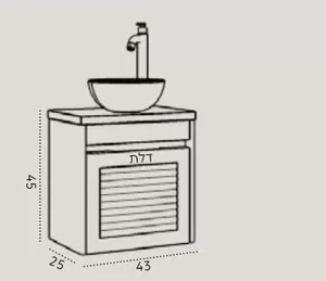 ארון אמבטיה שהם עץ מלא 43/25 ס״מ