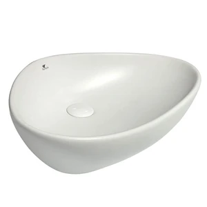 כיור חרס מונח וולקנו לבן מבריק