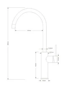 ברז גבוה שחור מט JULIET