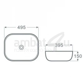 כיור מונח ריבר לבן מבריק 49.6/39.5