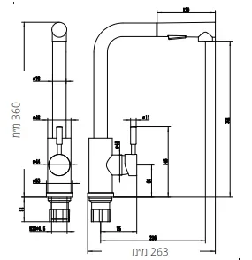 ברז מטבח איקון נשלף במגוון צבעים