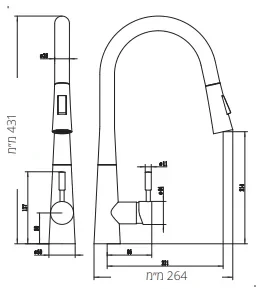 ברז מטבח בל נשלף במגוון צבעים