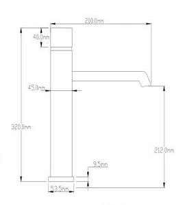 ברז אמבט גבוה MAN שחור מט
