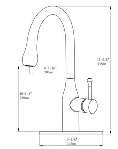 ברז מטבח GOLF נישלף - שחור מט