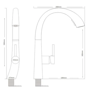 ברז מטבח ENTERPRISE זהב מט