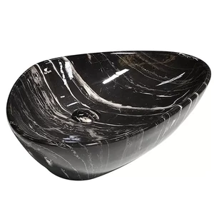 כיור חרס מונח וולקנו שחור שיש