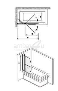 אמבטיון COUNTRY - קבוע ודלת 120 קאנטרי