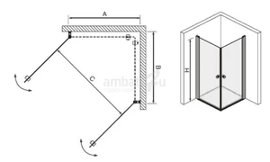 מקלחון פינתי טווין TWIN - ניקל מבריק