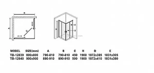 מקלחון פינתי הזזה SPIRIT - ספיריט שחור