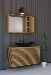 ארון אמבטיה תלוי פאלמס בוצ''ר עץ