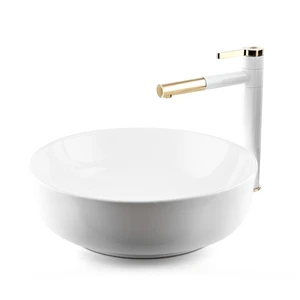 כיור עגול לבן מבריק / מט לבחירה 42/42/14 ס״מ