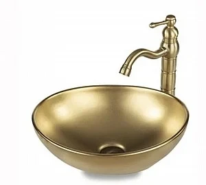 כיור חרס זהב מט / מבריק לבחירה 40/33/14 ס״מ