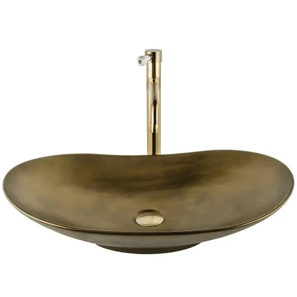 כיור מונח אובלי ברונזה צהובה 64/37/16 ס״מ