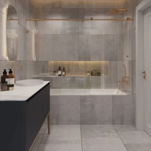 אמבטיון חזית קבועה + דלת הזזה FUN