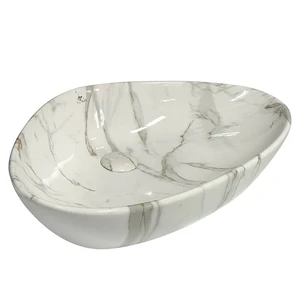 כיור חרס מונח וולקנו לבן שיש